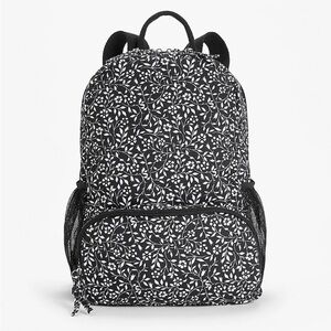 NWT Maurices Floral Backpack Multiple Pockets Black/White